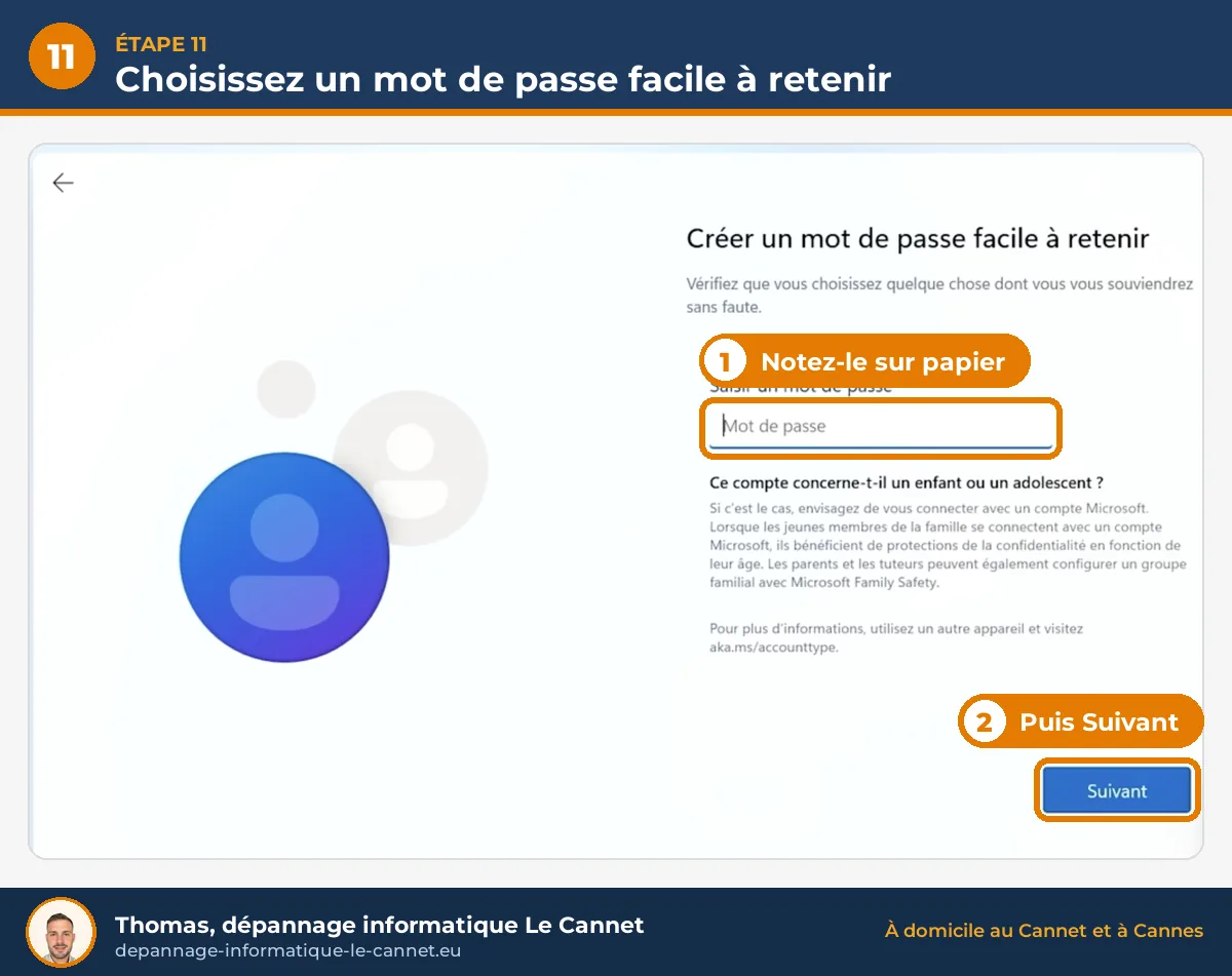 Créer un mot de passe facile à retenir pour Windows 11